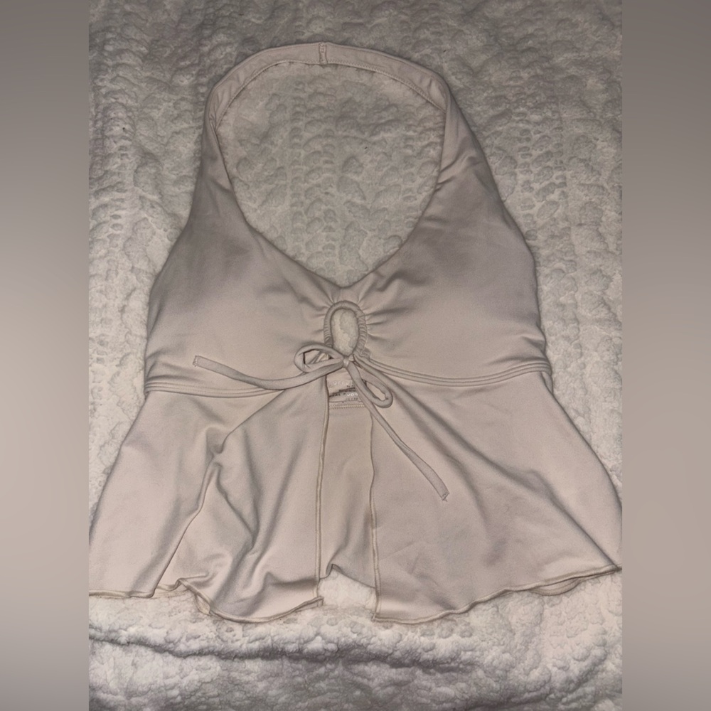 Elegant Cream Halter Top